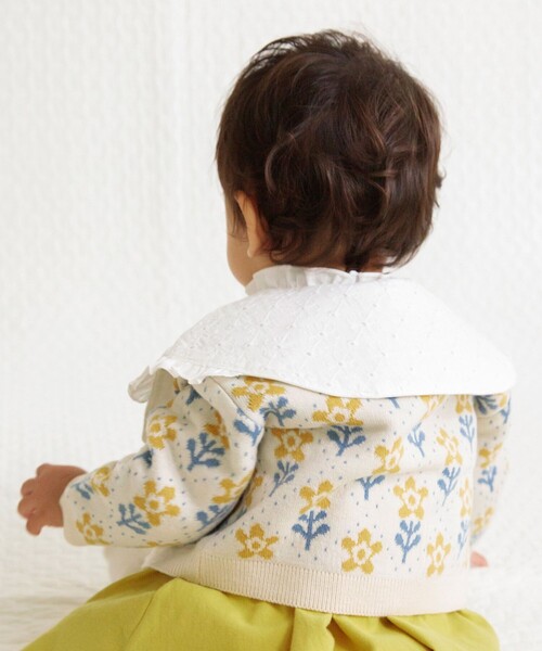 BRANSHES（ブランシェス）の「【ベビー】花柄ニットカーディガン（その他ベビーウェア・キッズ・アイボリー・FREE）」の3枚目の写真