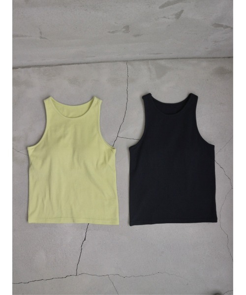 TRUNC（トランクエイティーエイト）の「Rib American Sleeve Tank Top（タンクトップ・レディース・ネイビー/イエロー・FREE）」の12枚目の写真