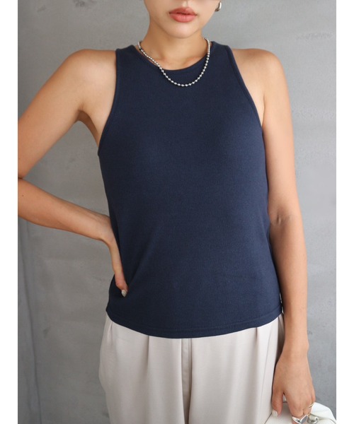 TRUNC（トランクエイティーエイト）の「Rib American Sleeve Tank Top