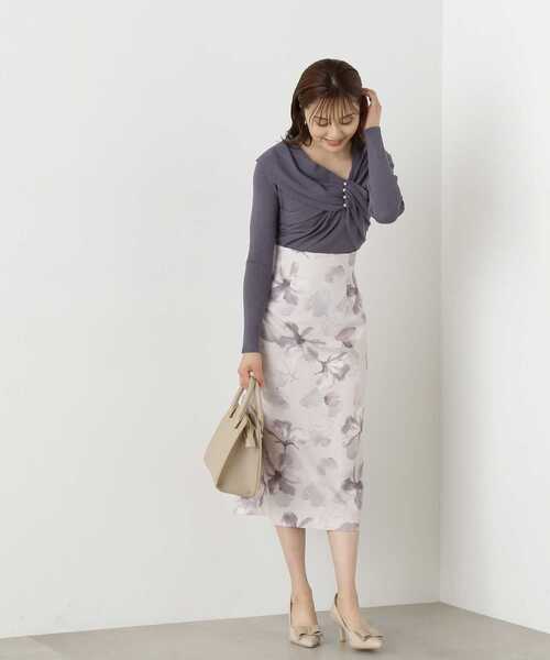 PROPORTION BODY DRESSING(プロポーションボディドレッシング)の「パールディテールギャザーニット / 1213270805(ニット/セーター・レディース・ピンク/ダークグレー/オフホワイト・FREE)」の7枚目の写真