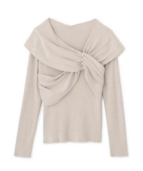 PROPORTION BODY DRESSING(プロポーションボディドレッシング)の「パールディテールギャザーニット / 1213270805(ニット/セーター・レディース・ピンク/ダークグレー/オフホワイト・FREE)」の9枚目の写真