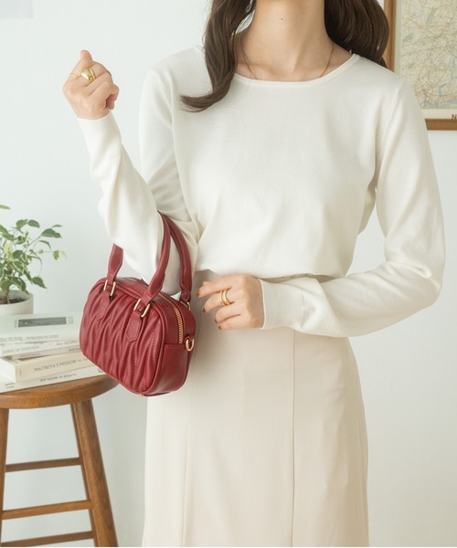 Ada.(エイダ)の「2WAYウェーブキルティングミニバッグ(ショルダーバッグ・レディース・ブラック/ホワイト/レッド/ピンク/ベージュ・FREE)」の18枚目の写真