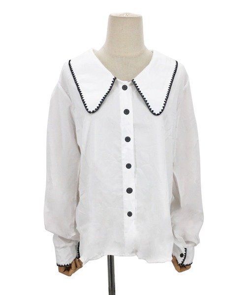 Amulet(アミュレット)の「メロウブラウス(シャツ/ブラウス・レディース・ブラック/ホワイト・XL/L/M)」の17枚目の写真