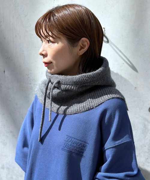 LEPSIM（レプシィム）の「バラクラバ　966358（ネックウォーマー/スヌード・レディース・グレー/オレンジ/アイボリー・ONE SIZE）」の3枚目の写真