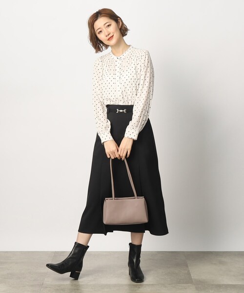 grove（グローブ）の「◆ロングハンドルあおりトート（トートバッグ・レディース・ブラック/グレー/ダークオレンジ・00）」の7枚目の写真