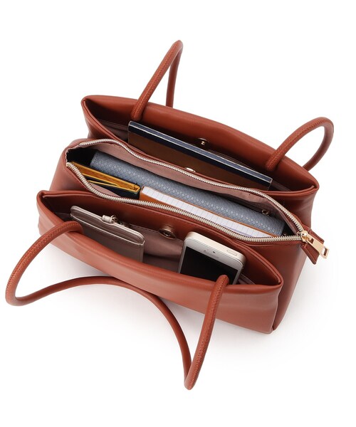 grove（グローブ）の「◆ロングハンドルあおりトート（トートバッグ・レディース・ブラック/グレー/ダークオレンジ・00）」の21枚目の写真