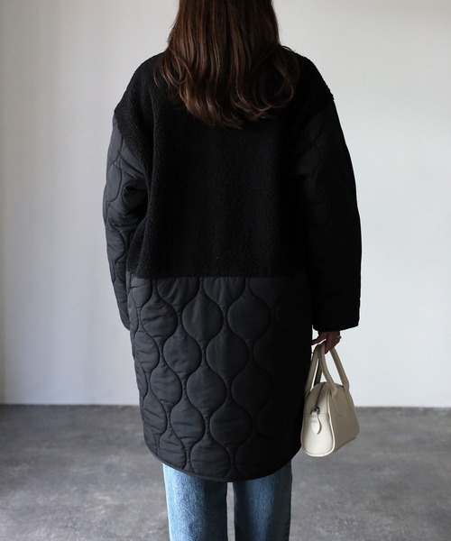 Riberry（リベリー）の「ノーカラーボアキルトコート（ノーカラーコート・レディース・ブラック/カーキ/ベージュ・MEDIUM）」の20枚目の写真
