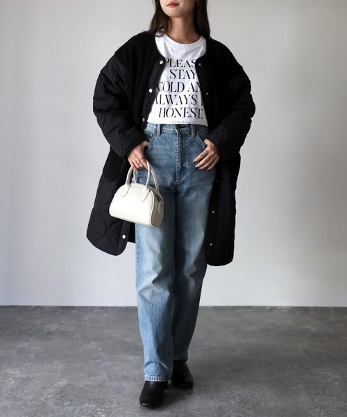 Riberry（リベリー）の「ノーカラーボアキルトコート（ノーカラーコート・レディース・ブラック/カーキ/ベージュ・MEDIUM）」の21枚目の写真