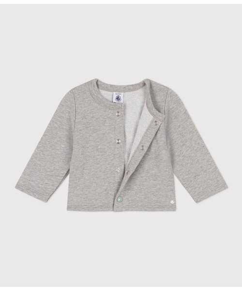 PETIT BATEAU（プチバトー）の「スウェットカーディガン（カーディガン/ボレロ・キッズ・グレー・24MONTH/18MONTH/36MONTH/12MONTH）」の2枚目の写真