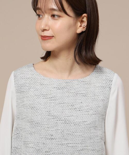 SHOO・LA・RUE(シューラルー)の「◆【S-3L/通勤/セレモニー】ツイードサックワンピース(ワンピース・レディース・ネイビー系3/グレー系3・03/02/04/01/05)」の18枚目の写真