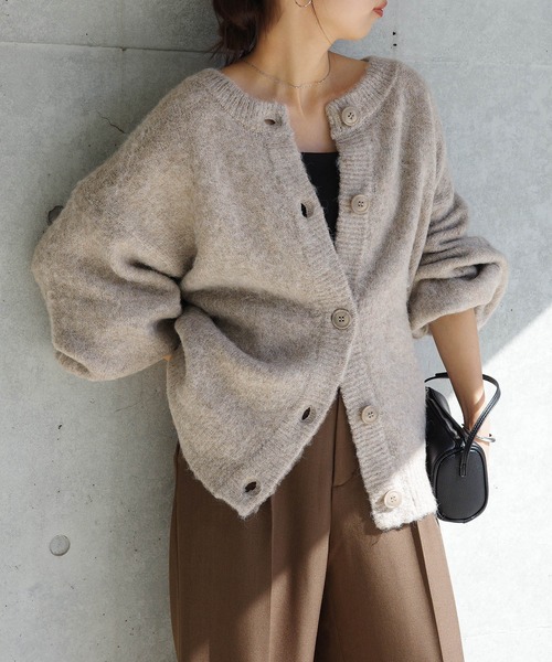 セール】モヘアライク2way長袖ニットカーディガン（ニット/セーター