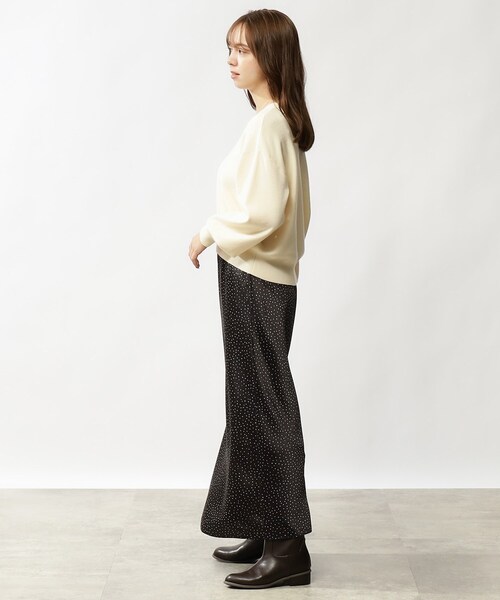 grove（グローブ）の「◆カラーニットパフスリーブプルオーバー（ニット/セーター・レディース・ブラック/イエロー/ブルー/オレンジ/ダークグリーン/アイボリー・02/01）」の9枚目の写真