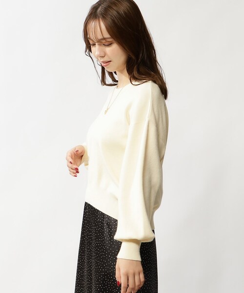 grove（グローブ）の「◆カラーニットパフスリーブプルオーバー（ニット/セーター・レディース・ブラック/イエロー/ブルー/オレンジ/ダークグリーン/アイボリー・02/01）」の11枚目の写真