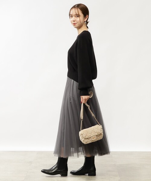 grove（グローブ）の「◆カラーニットパフスリーブプルオーバー（ニット/セーター・レディース・ブラック/イエロー/ブルー/オレンジ/ダークグリーン/アイボリー・02/01）」の17枚目の写真