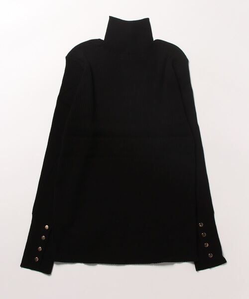 TITE IN THE STORE（ティテ　インザ　ストア）の「ゴールドボタンハイネックニットプルオーバー（ニット/セーター・レディース・オフホワイト/ブラウン/ブラック・38）」の4枚目の写真