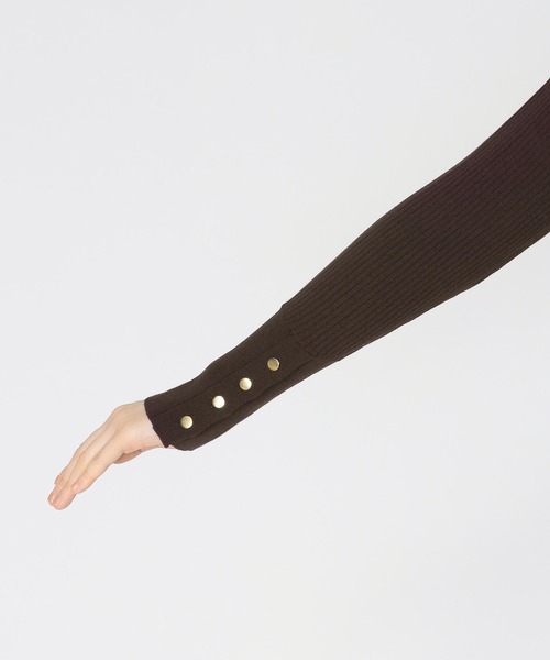 TITE IN THE STORE（ティテ　インザ　ストア）の「ゴールドボタンハイネックニットプルオーバー（ニット/セーター・レディース・オフホワイト/ブラウン/ブラック・38）」の16枚目の写真