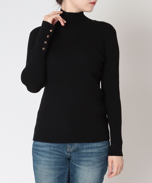 TITE IN THE STORE（ティテ　インザ　ストア）の「ゴールドボタンハイネックニットプルオーバー（ニット/セーター・レディース・オフホワイト/ブラウン/ブラック・38）」の22枚目の写真