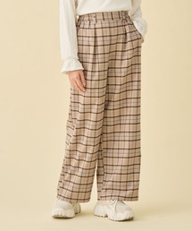 cross marche（クロスマルシェ）の「無地・チェック バギーパンツ/タックワイドパンツ/(130cm～160cm)（その他パンツ）」