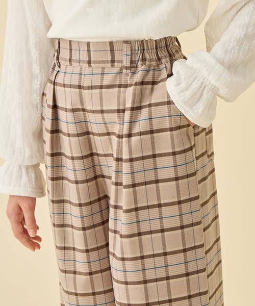 Amourire girl（アムリールガール）の「無地・チェック バギーパンツ/タックワイドパンツ/(130cm～160cm)（その他パンツ・キッズ・ブラック/ベージュ/グレー/ネイビー・130cm/160cm/150cm/140cm）」の6枚目の写真