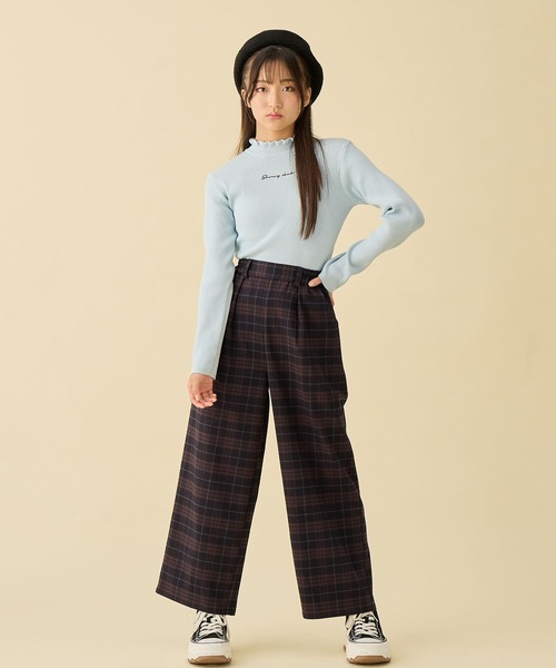 Amourire girl（アムリールガール）の「無地・チェック バギーパンツ/タックワイドパンツ/(130cm～160cm)（その他パンツ・キッズ・ブラック/ベージュ/グレー/ネイビー・130cm/160cm/150cm/140cm）」の9枚目の写真