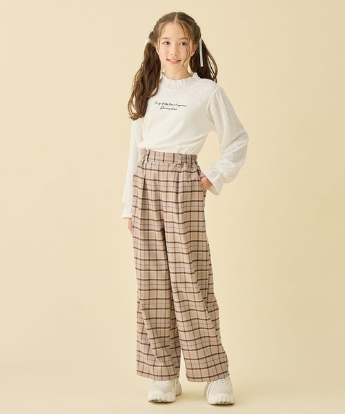 Amourire girl（アムリールガール）の「無地・チェック バギーパンツ/タックワイドパンツ/(130cm～160cm)（その他パンツ・キッズ・ブラック/ベージュ/グレー/ネイビー・130cm/160cm/150cm/140cm）」の15枚目の写真
