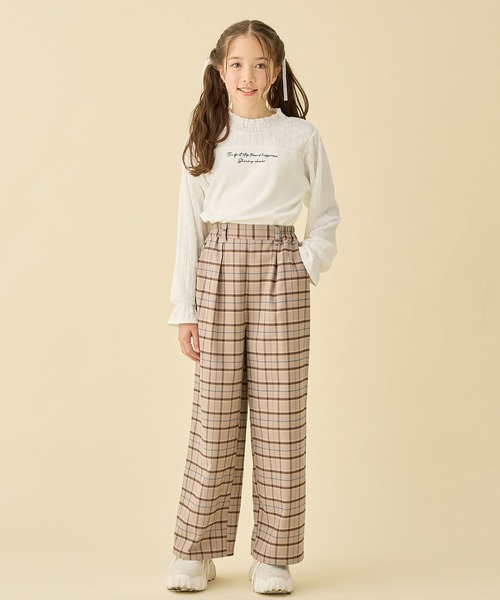 Amourire girl（アムリールガール）の「無地・チェック バギーパンツ/タックワイドパンツ/(130cm～160cm)（その他パンツ・キッズ・ブラック/ベージュ/グレー/ネイビー・130cm/160cm/150cm/140cm）」の14枚目の写真