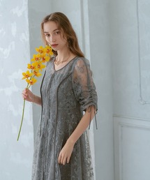 【LE’RURE / Dorry Doll】オケージョンドレス Cotton race souffle sleeve dress|LE'RURE