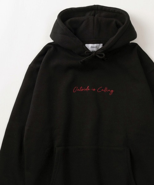 COLEMAN（コールマン）の「【Coleman/コールマン】メッセージ刺繍＆BIG線画イラスト バックプリントデザイン ビッグシルエット 裏起毛プルパーカー/プルオーバーフーディー（パーカー・メンズ・グレー/ホワイト/ブラック・XL/L/M）」の5枚目の写真