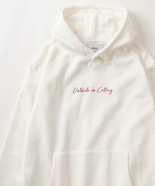 COLEMAN（コールマン）の「【Coleman/コールマン】メッセージ刺繍＆BIG線画イラスト バックプリントデザイン ビッグシルエット 裏起毛プルパーカー/プルオーバーフーディー（パーカー・メンズ・グレー/ホワイト/ブラック・XL/L/M）」の4枚目の写真