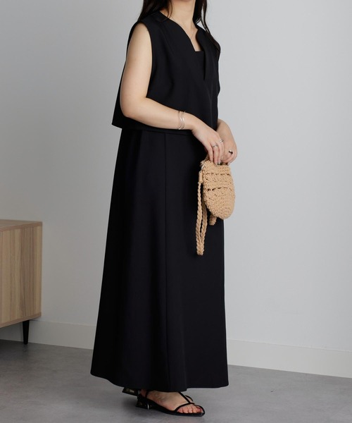 犬用ツイードベストとキャミワンピースセット 犬用ツイードベストとキャミワンピースセット キーネックベスト＋