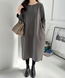 さらっとリネンタッチ コクーンワンピース ロング ワンピース 綿 リネン コクーンシルエット 春服 夏服