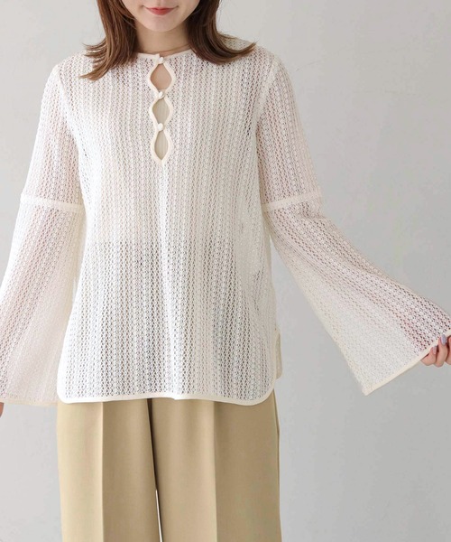 CLEIO(クレイオ)の「【CLEIO】ベルスリーブレースブラウス/BELL SLEEVE LACE BLOUSE/940-11600(シャツ/ブラウス・レディース・ブラック/アイボリー・FREE)」の11枚目の写真
