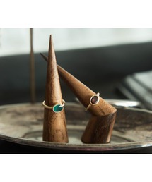 【rapiecage glacon】18KGDP ミニオーバルストーンリングGD