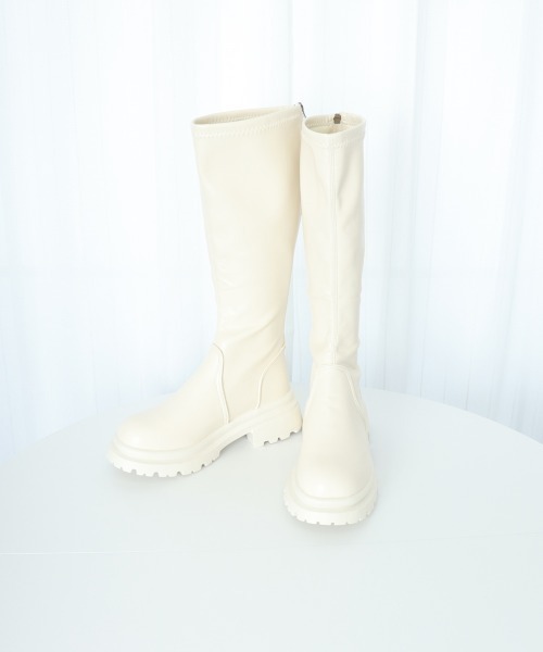 Miniministore(ミニミニストア)の「ロングブーツ 厚底ブーツ レディース韓国(ブーツ・レディース・アイボリー/ブラック/ベージュ/ブラウン・23.0cm/23.5cm/24.5cm/22.5cm/24.0cm/25.0cm)」の21枚目の写真