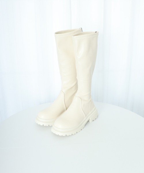 Miniministore(ミニミニストア)の「ロングブーツ 厚底ブーツ レディース韓国(ブーツ・レディース・アイボリー/ブラック/ベージュ/ブラウン・23.0cm/23.5cm/24.5cm/22.5cm/24.0cm/25.0cm)」の22枚目の写真