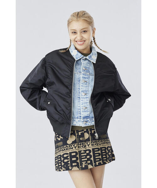 NBB WEEKEND】デニム×MA-1ドッキングブルゾン (LADIES)