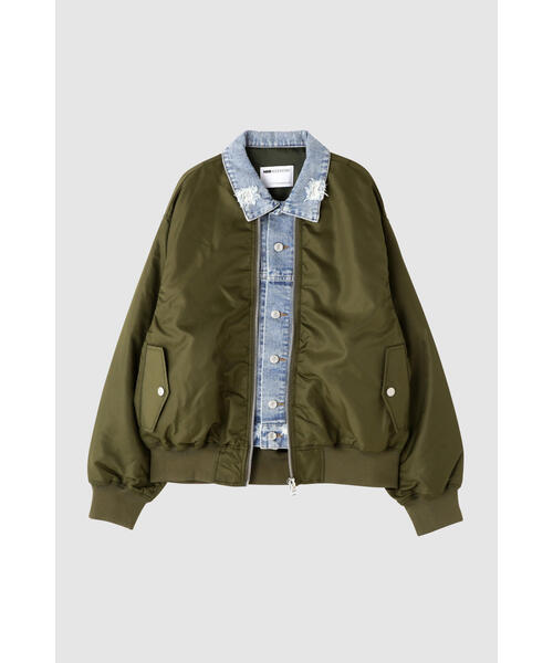 NBB WEEKEND】デニム×MA-1ドッキングブルゾン (LADIES)