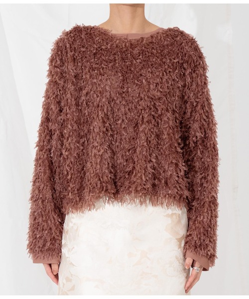 Settimissimo（セッティミッシモ）の「フリンジ ワイドスリーブ プルオーバー クルーネック（Tシャツ/カットソー・レディース・ライトグレー/ブラウン・M）」の18枚目の写真