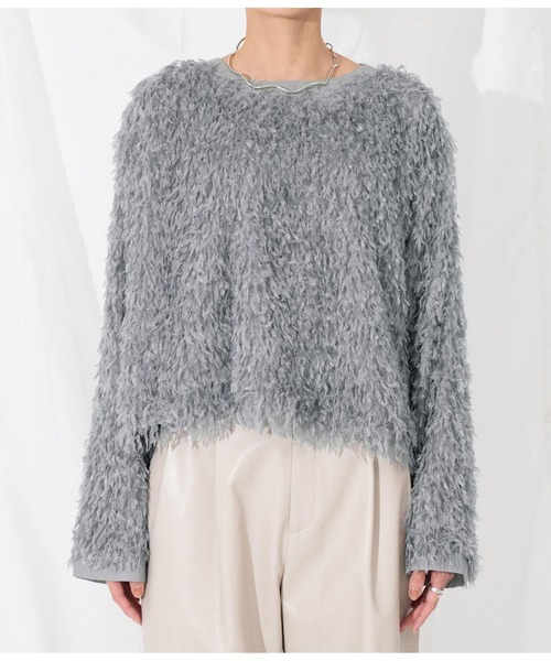 Settimissimo（セッティミッシモ）の「フリンジ ワイドスリーブ プルオーバー クルーネック（Tシャツ/カットソー・レディース・ライトグレー/ブラウン・M）」の17枚目の写真