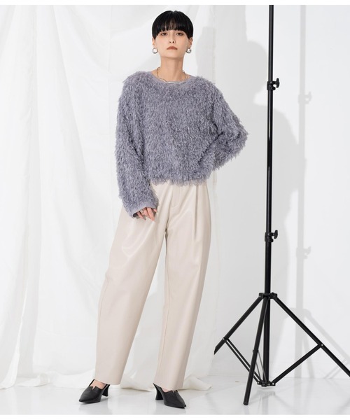 Settimissimo（セッティミッシモ）の「フリンジ ワイドスリーブ プルオーバー クルーネック（Tシャツ/カットソー・レディース・ライトグレー/ブラウン・M）」の7枚目の写真