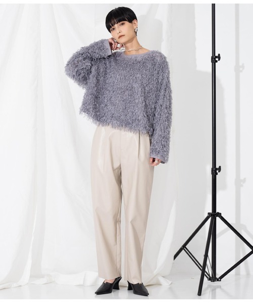 Settimissimo（セッティミッシモ）の「フリンジ ワイドスリーブ プルオーバー クルーネック（Tシャツ/カットソー・レディース・ライトグレー/ブラウン・M）」の9枚目の写真