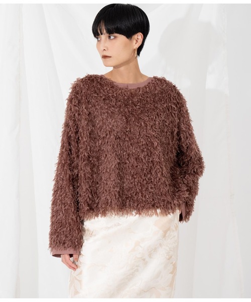 Settimissimo（セッティミッシモ）の「フリンジ ワイドスリーブ プルオーバー クルーネック（Tシャツ/カットソー・レディース・ライトグレー/ブラウン・M）」の10枚目の写真