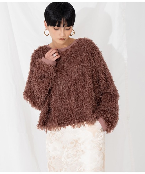 Settimissimo（セッティミッシモ）の「フリンジ ワイドスリーブ プルオーバー クルーネック（Tシャツ/カットソー・レディース・ライトグレー/ブラウン・M）」の11枚目の写真