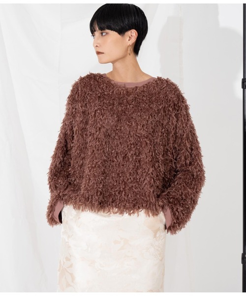 Settimissimo（セッティミッシモ）の「フリンジ ワイドスリーブ プルオーバー クルーネック（Tシャツ/カットソー・レディース・ライトグレー/ブラウン・M）」の12枚目の写真