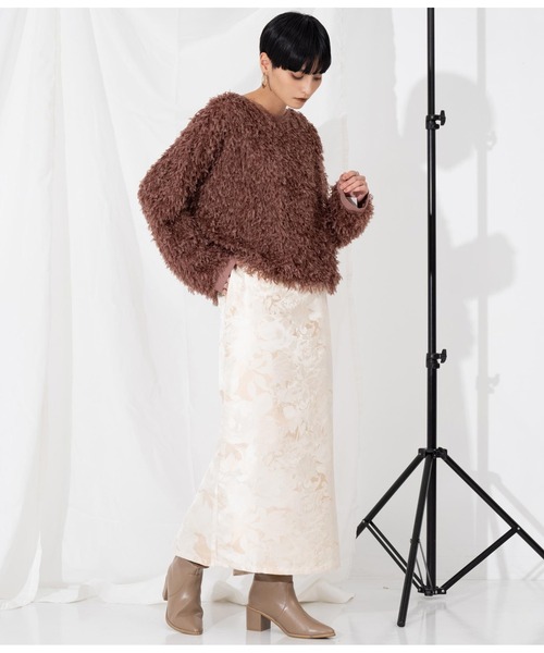 Settimissimo（セッティミッシモ）の「フリンジ ワイドスリーブ プルオーバー クルーネック（Tシャツ/カットソー・レディース・ライトグレー/ブラウン・M）」の13枚目の写真