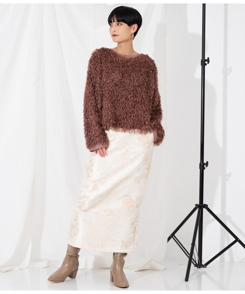 Settimissimo（セッティミッシモ）の「フリンジ ワイドスリーブ プルオーバー クルーネック（Tシャツ/カットソー・レディース・ライトグレー/ブラウン・M）」の15枚目の写真