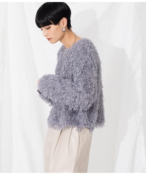 Settimissimo（セッティミッシモ）の「フリンジ ワイドスリーブ プルオーバー クルーネック（Tシャツ/カットソー・レディース・ライトグレー/ブラウン・M）」の5枚目の写真