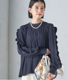 〈手洗い可能〉割繊 フリル デザイン ブラウス 24SS ◇