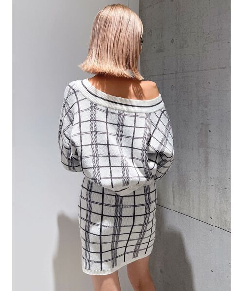 GYDA（ジェイダ）の「CHECK PATTERN ニットスカートライクショートパンツ（スカート・レディース・オフホワイト/ミント・FREE）」の15枚目の写真