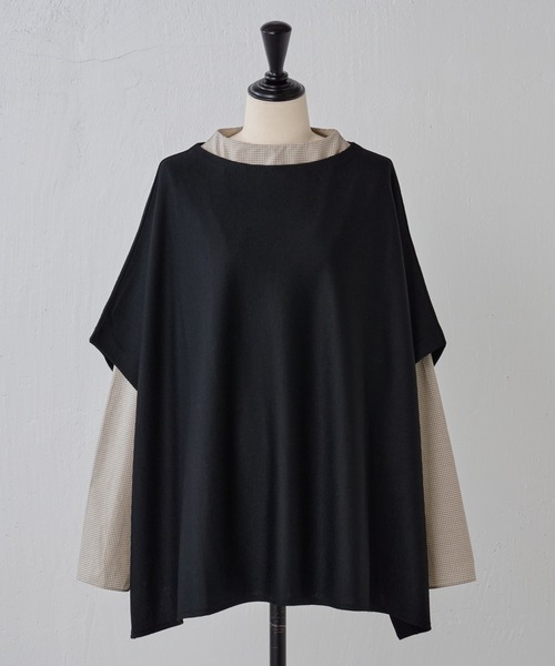 BEARDSLEY ビアズリー　シャツコンビカットソー¥33000 ポンチョのみ BEARDSLEY ビアズリー シャツコンビカットソー¥33000 ポンチョのみ